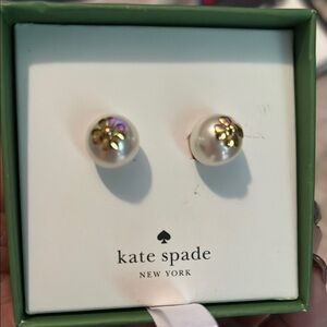 Kate Spade Gold and Pearl Flower Stud Earrings